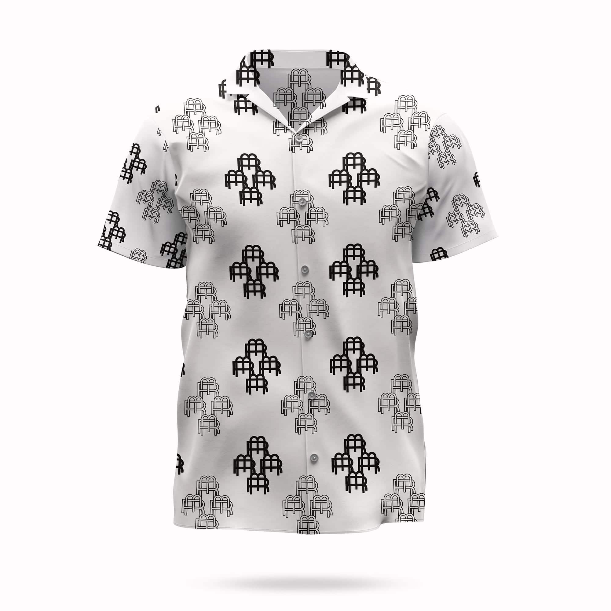 RM Motif B&W Cuban Shirt